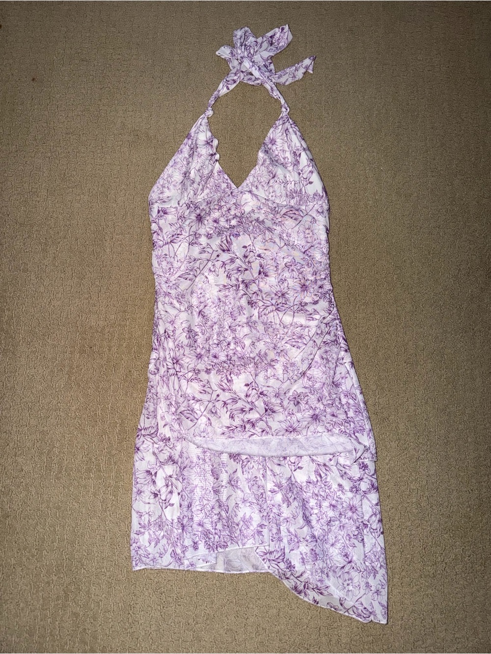 Lilac Floral Halter Dress